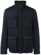 Armani Jeans Multiple Flap Pockets Jacket, Men's, Size: 52, Blue, Polyester/cotton/polyamide