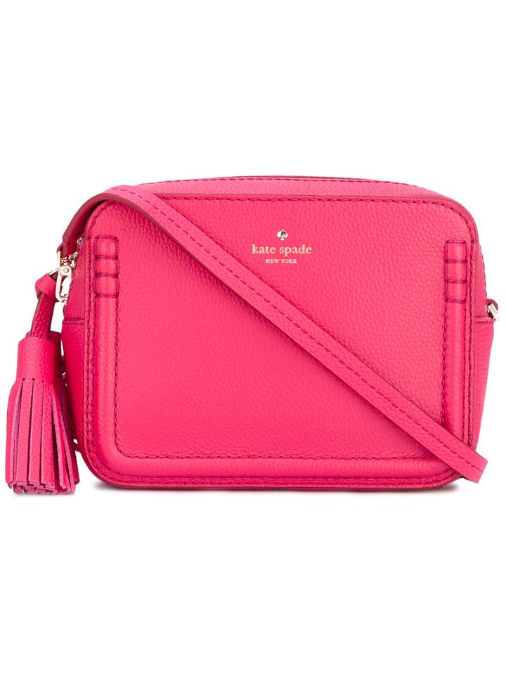 Tassel Detail Crossbody Bag - Women - Calf Leather/polyester - One Size, Pink/purple, Calf Leather/polyester, Kate Spade