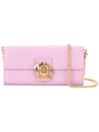 Dolce & Gabbana - Buckle Front Shoulder Bag - Women - Calf Leather - One Size, Women's, Pink/purple, Calf Leather