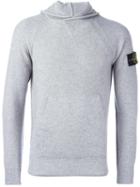 Stone Island Welt Finishing Hooded Sweatshirt, Men's, Size: Large, Grey, Polyamide/viscose/cashmere/wool
