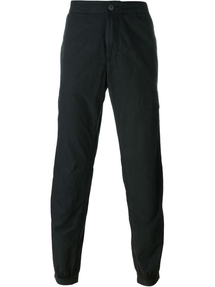 Stone Island Logo Patch Track Pants, Men's, Size: 30, Black, Cotton