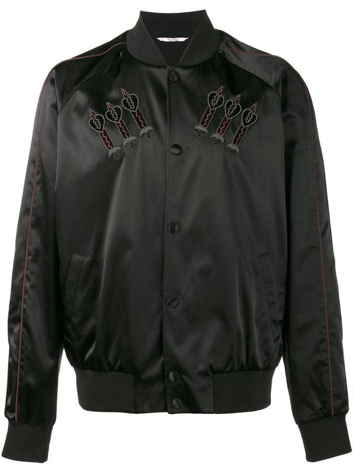 Valentino - Love Blade Bomber Jacket - Men - Cotton/polyamide/polyester/viscose - 46, Black, Cotton/polyamide/polyester/viscose