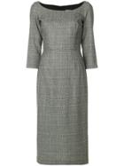 Ultràchic Round Neck Fitted Dress - Grey