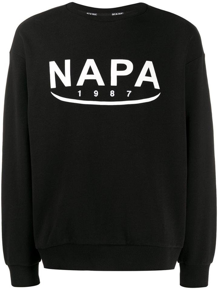 Napa Silver Logo Print Sweatshirt - Black