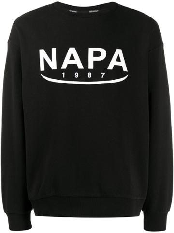 Napa Silver Logo Print Sweatshirt - Black