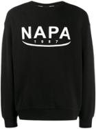 Napa Silver Logo Print Sweatshirt - Black