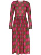 Molly Goddard Alberta Argyle-print Midi Dress - Multicoloured