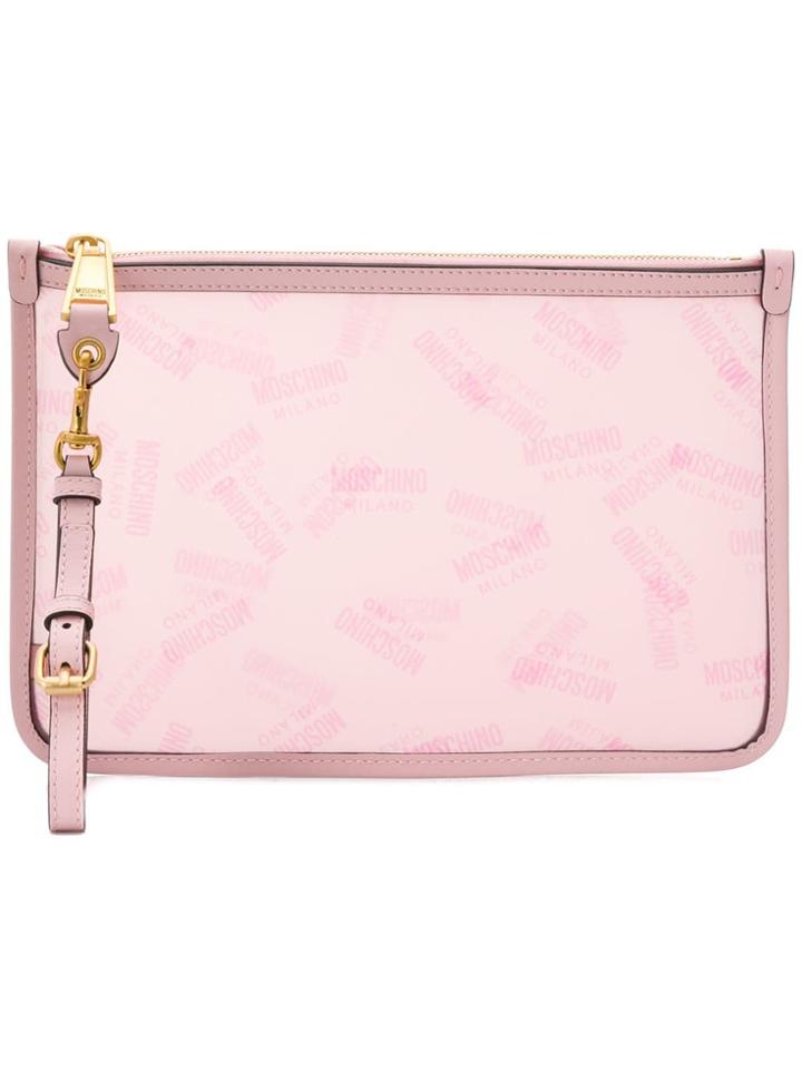 Moschino Medium Logo Pouch - Pink
