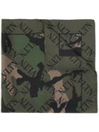 Valentino Vltn Camouflage Scarf - Green