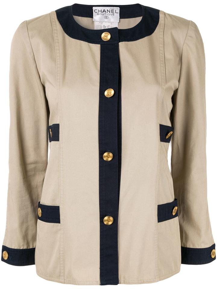 Chanel Vintage Cc Logos Button Long Sleeve Jacket - Brown