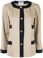Chanel Vintage Cc Logos Button Long Sleeve Jacket - Brown