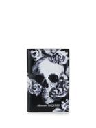 Alexander Mcqueen Skull And Roses Pocket Organiser - Black