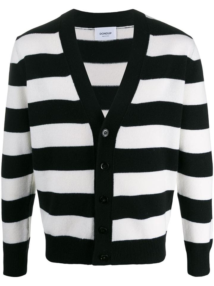 Dondup Striped Knit Cardigan - Black