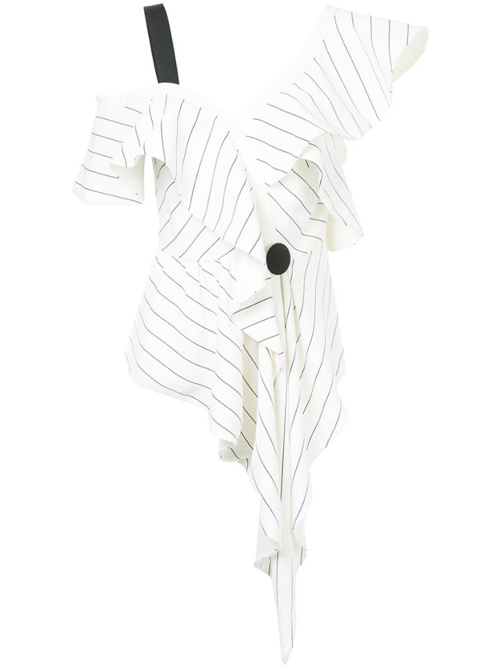 Self-portrait Structured Asymmetric Top - White