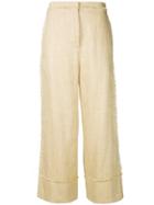 Pringle Of Scotland Turn Up Wide Leg Trousers - Nude & Neutrals