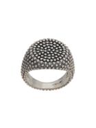 Nove25 Textured Ring - Silver