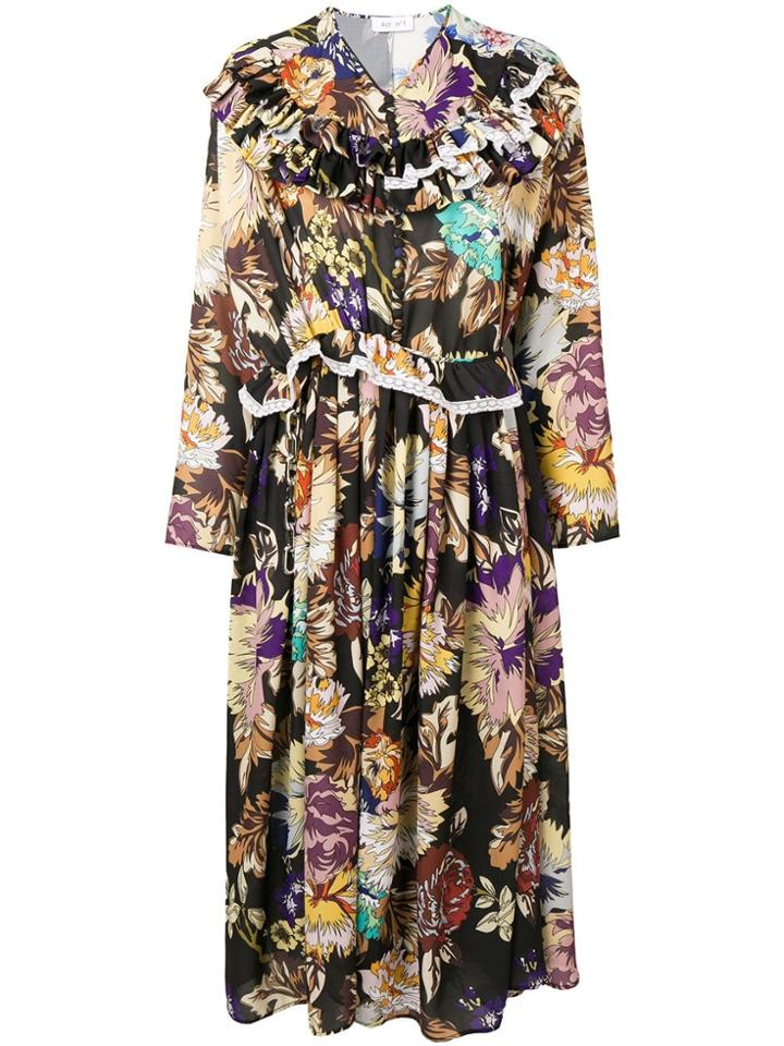 Act N&deg;1 Floral Print Midi Dress - Black