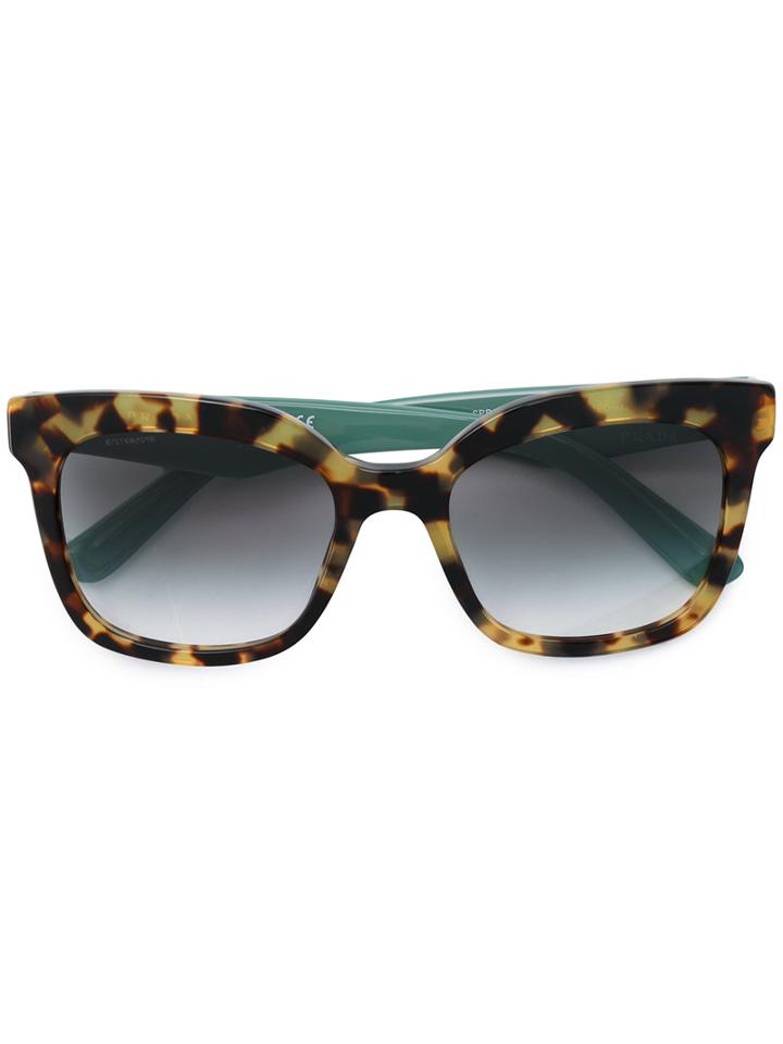 Prada Eyewear - Square Frame Sunglasses - Women - Acetate - 53, Green, Acetate
