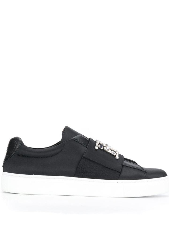 Escada Embellished Logo Sneakers - Black