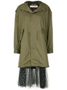 Tu Es Mon Trésor Mesh-hem Parka Coat - Green