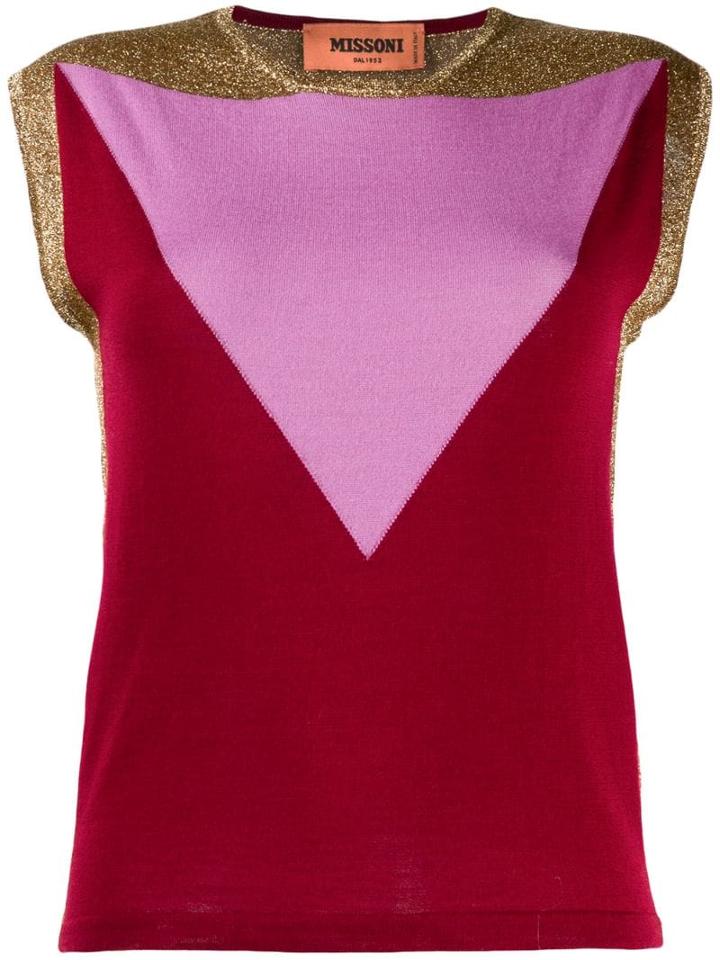 Missoni Colour Block Tank Top - Red