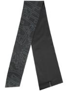 William Ltd. - 'blackbones' Printed Charmeuse Scarf - Men - Silk - One Size, Black, Silk