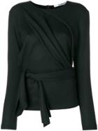 Chalayan Draped Front Belted Top - Black