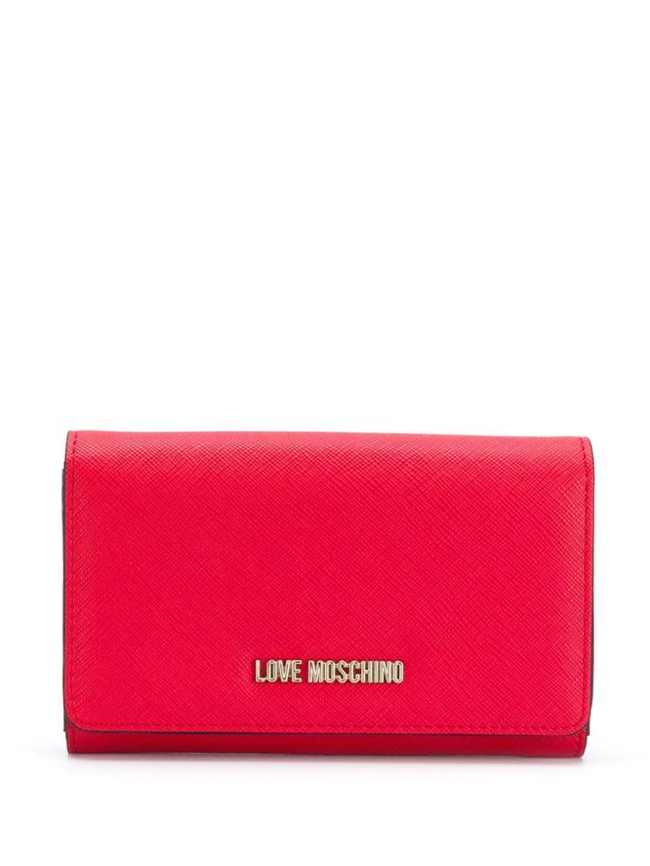 Love Moschino Logo Plaque Purse - Red