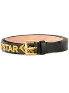 Dsquared2 - Appliqué Logo Thin Belt - Women - Leather/zamac - 90, Black, Leather/zamac