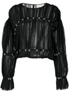 3.1 Phillip Lim Sheer Panel Top - Black