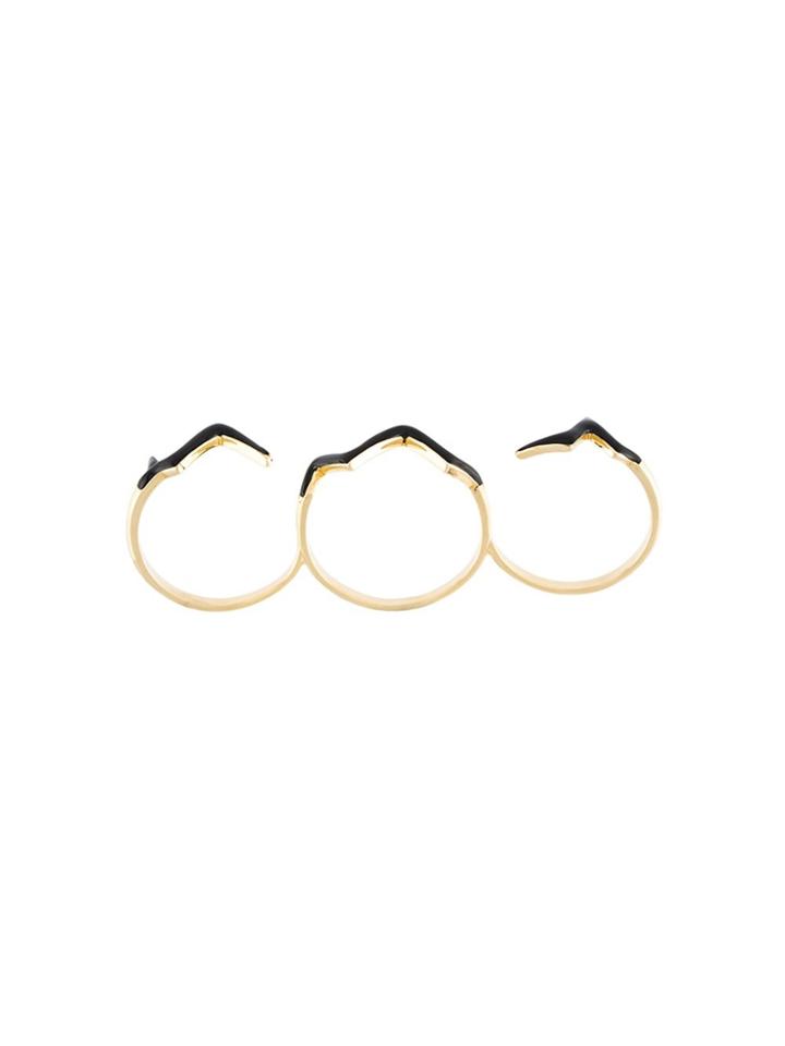 Gisele For Eshvi Fetri Triple Branch Ring - Black