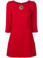 Dolce & Gabbana Embellished Heart Mini Dress - Red