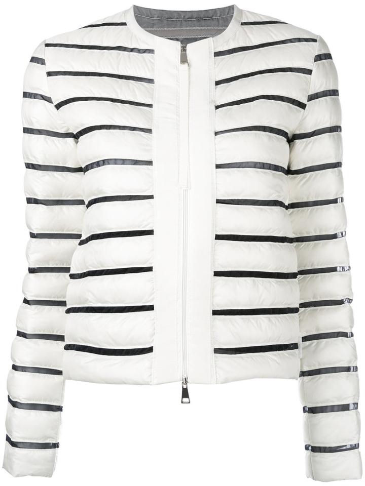 Moncler Brioche Jacket, Women's, Size: 1, White, Polyamide/polyester/feather Down
