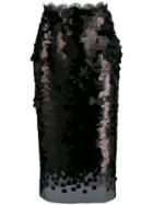 Ermanno Scervino Sequin Pencil Skirt - Black