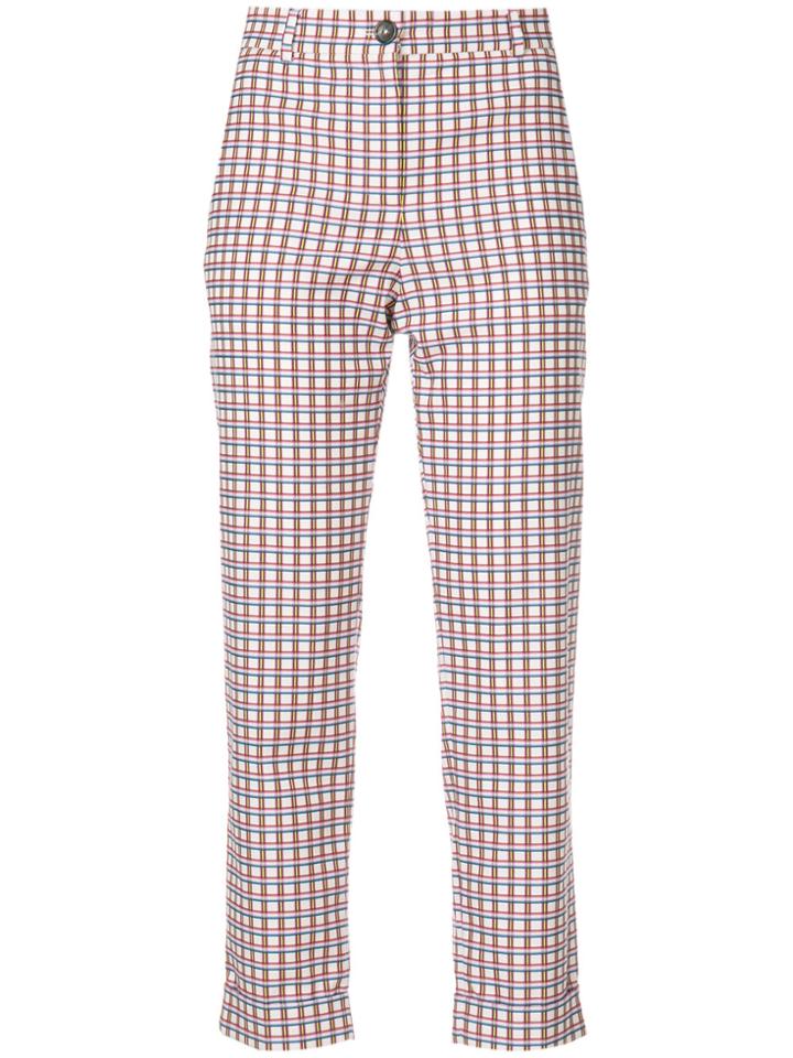 Ps By Paul Smith Checked Cropped Trousers - Multicolour