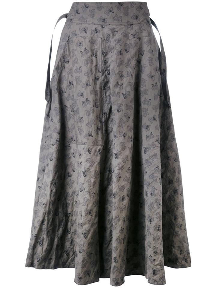 Bottega Veneta Butterfly Print A-line Skirt - Brown
