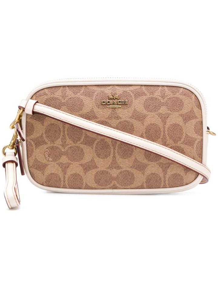 Coach Signature Coated Crossbody Bag - Neutrals