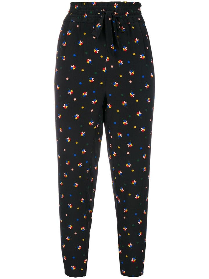 Chinti & Parker Floral Cropped Trousers - Black