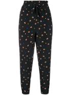 Chinti & Parker Floral Cropped Trousers - Black