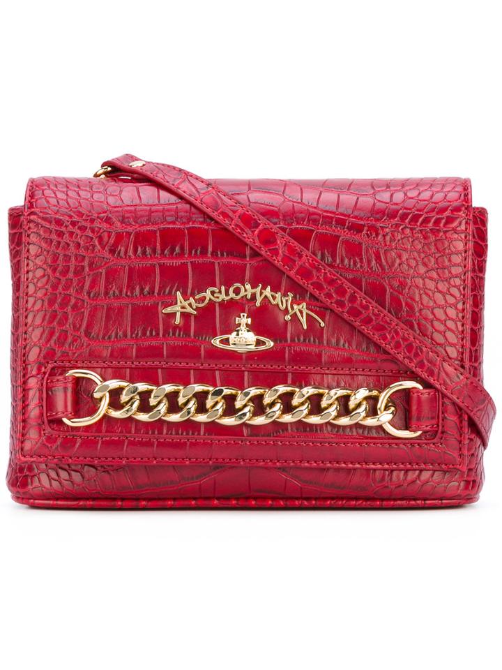 Vivienne Westwood Red Label - Chain Detail Shoulder Bag - Women - Cotton/leather - One Size, Cotton/leather