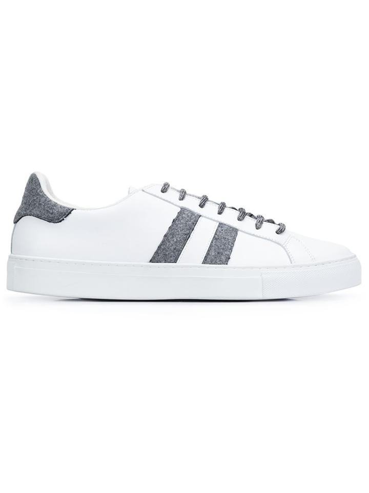 Eleventy Striped Panel Sneakers