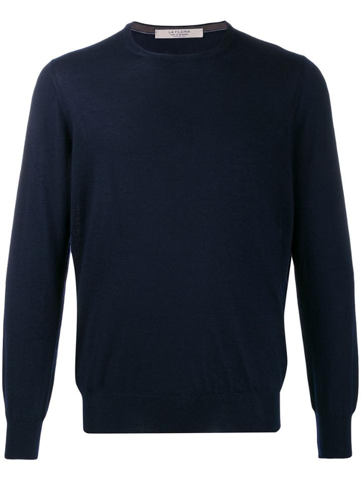 La Fileria For D'aniello Cashmere Crew Neck Jumper - Blue