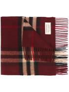 Burberry Checked Scarf, Men's, Pink/purple, Cashmere