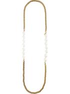 Chanel Vintage Faux Pearl Chain Necklace, Women's, Yellow/orange