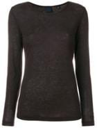 Aspesi Round Neck Jersey Top - Brown