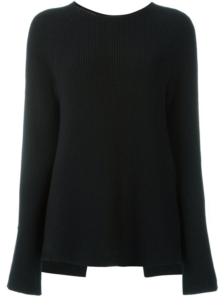 Helmut Lang Opened Back Knitted Top, Women's, Size: Medium, Black, Cotton/cashmere