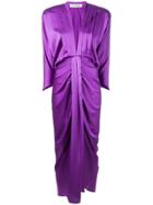 Nineminutes Shoulder Pad Draped Dress - Purple
