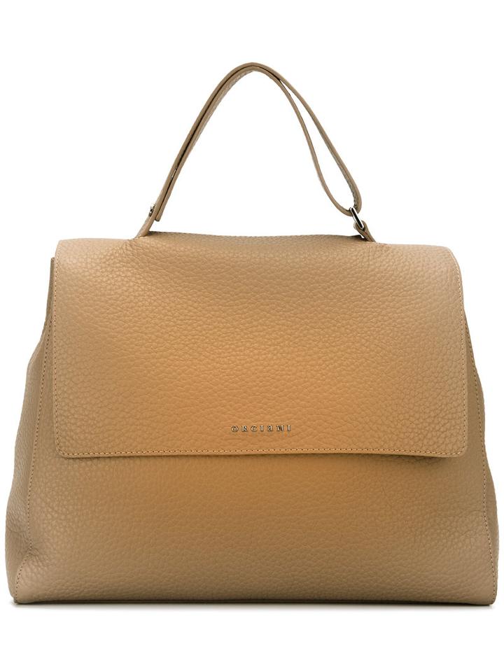 Orciani Flap Shoulder Bag, Women's, Brown, Leather