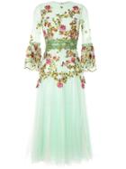 Costarellos Embroidered Midi Dress - Green