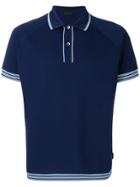 Prada Contrast Piped Polo Shirt - Blue